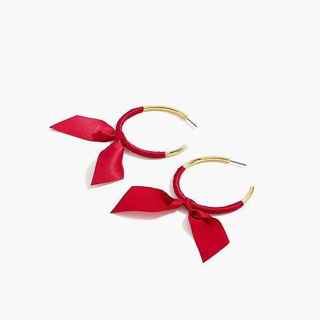 Ribbon-wrapped hoop earrings | J.Crew US