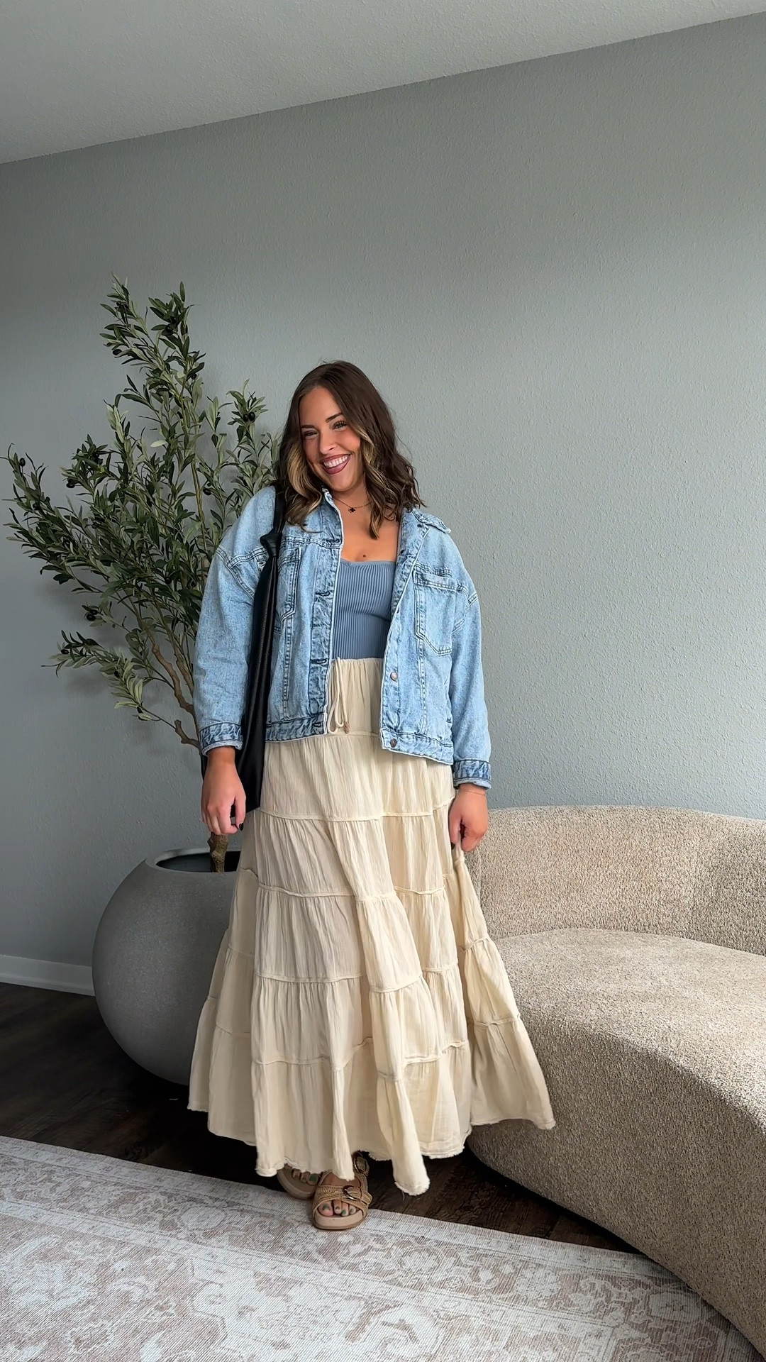 Wearing an XL jacket & top & a L skirt. Skirt runs huge 

#LTKPlusSize #LTKMidsize