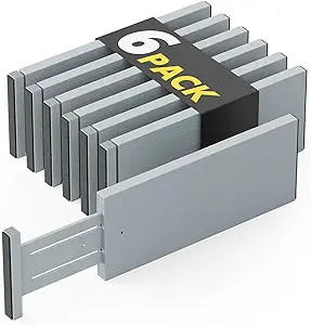 SpaceAid Bamboo Dresser Drawer Dividers 6 Pack, 4.65“ High Adjustable 12.5“-17” Drawer Orga... | Amazon (US)