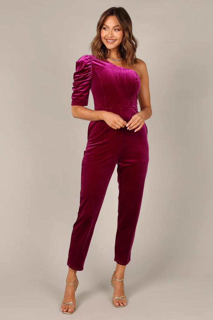 Emmie One Shoulder Jumpsuit - Raspberry | Petal & Pup (US)