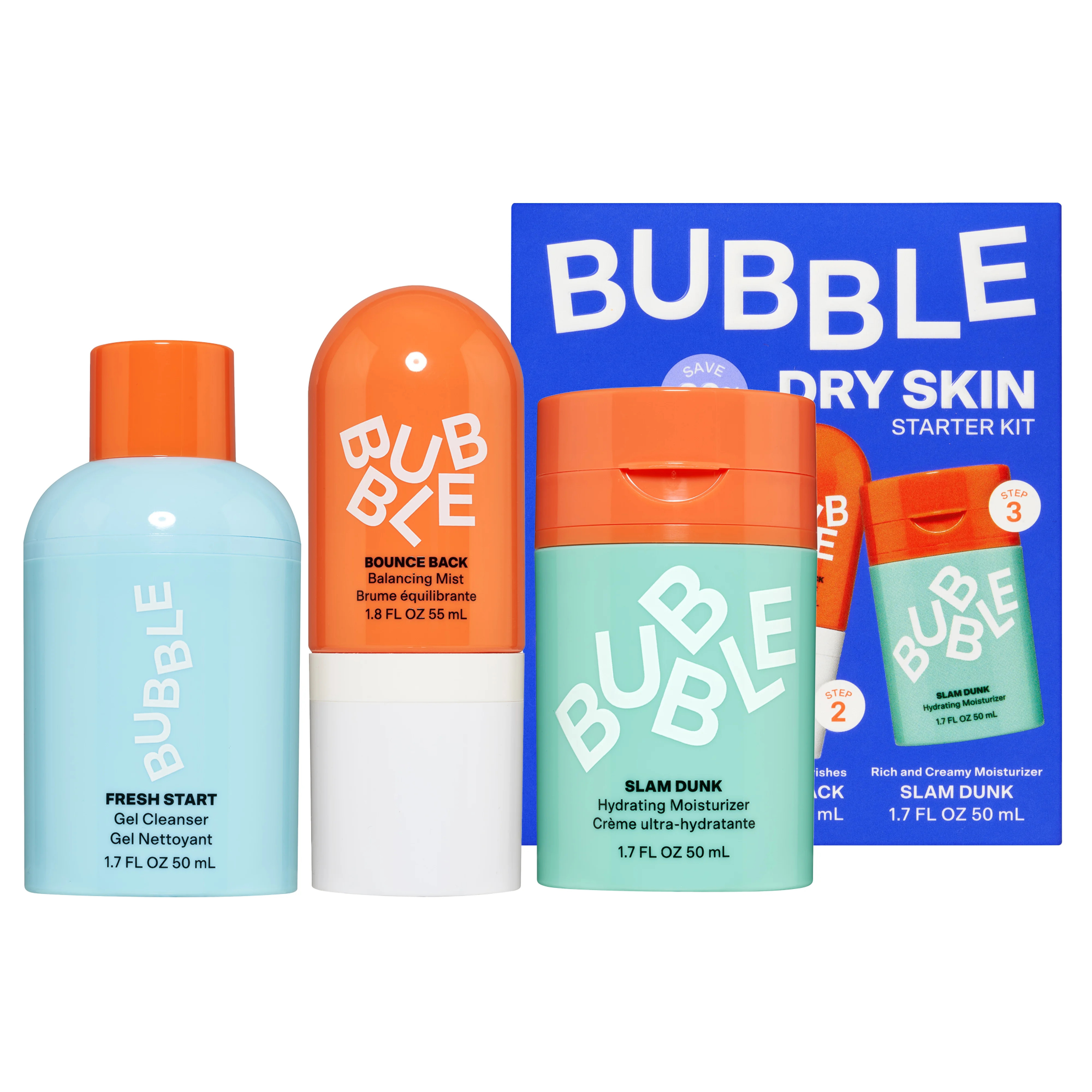 Bubble Skincare 3-Step Hydrating Routine Bundle, for Normal to Dry Skin, Unisex, Set of 3 | Walmart (US)