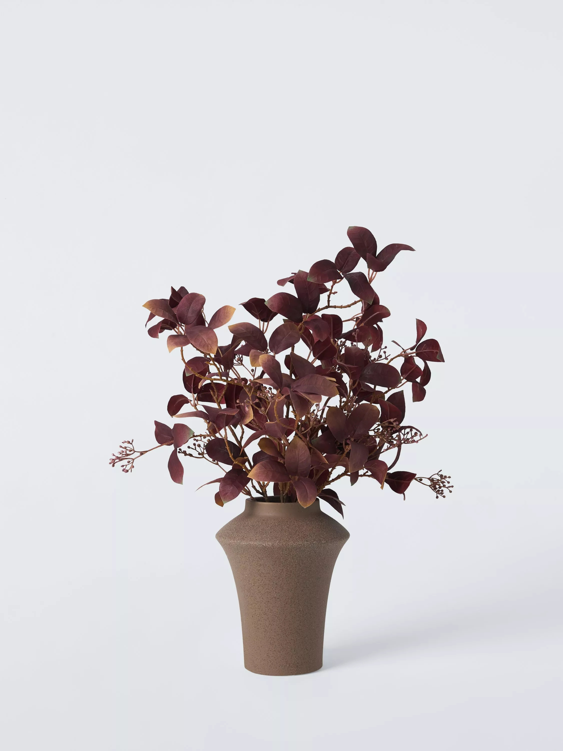 Artificial Autumn Eucalyptus Plant in Ceramic Vase, H56cm, Brown | John Lewis (UK)