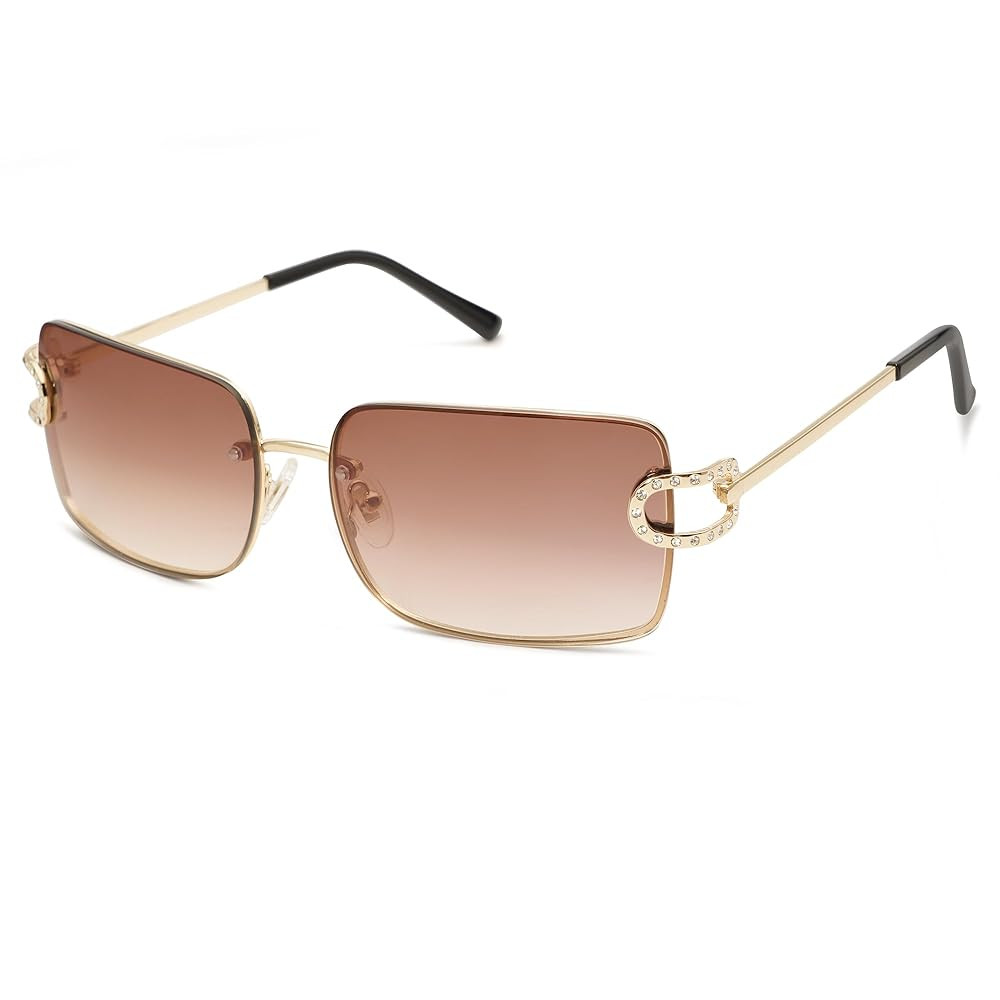 SOJOS Vintage Rectangle Sunglasses for Women,Oversized Trendy Rimless 90s UV400 Womens Y2K Shades... | Amazon (US)