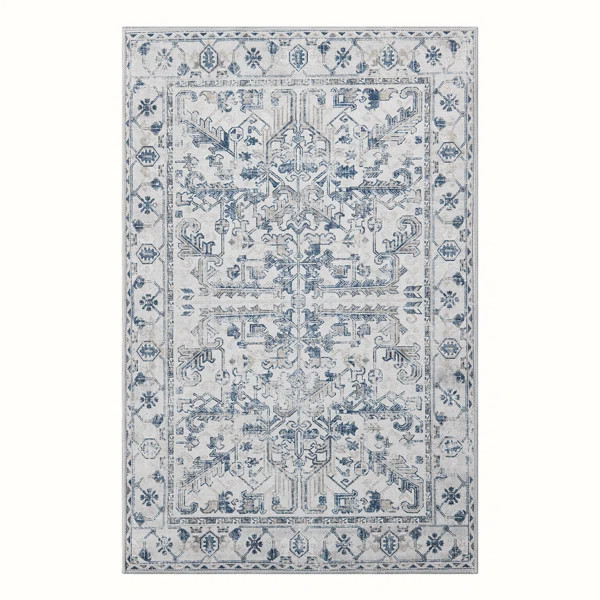 Nonce Chenille Mashine Washable Vintage Indoor Arae Rug with Non-Slip Backing for Bedroom Living ... | Wayfair North America
