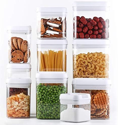 DRAGONN 10 Piece Airtight Food Storage Container Set with Labels, Pantry Organization and Storage, K | Amazon (US)