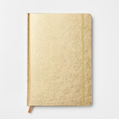 192pg Ruled Journal 10"x7" Metallic Gold - Threshold™: Hard Cover, College Ruled, , Gold Notebook | Target