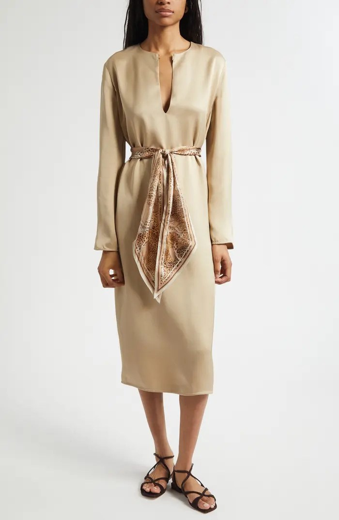 Rebellion Long Sleeve Twill Midi Dress | Nordstrom