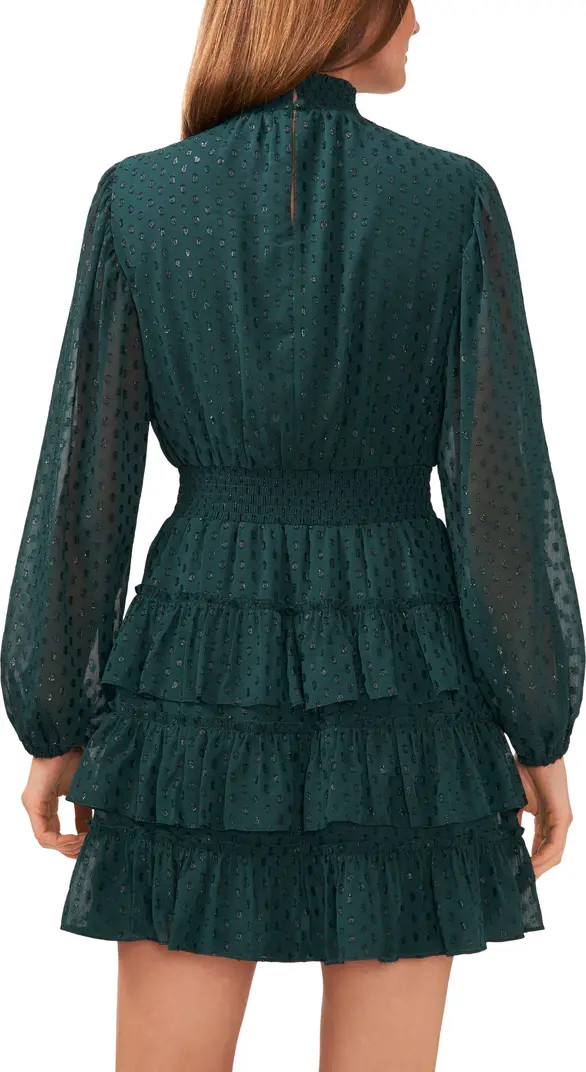 Polka Dot Long Sleeve Tiered Ruffle Minidress | Nordstrom