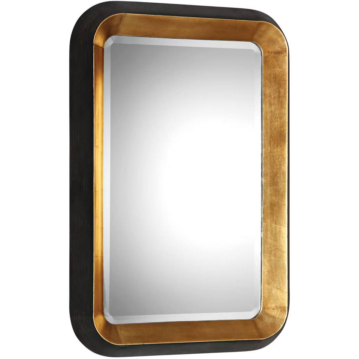 Uttermost Rectangular Vanity Decorative Wall Mirror Art Deco Antiqued Metallic Gold Distressed Bl... | Target