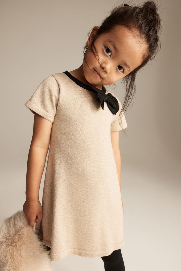Glittery Dress - Light beige - Kids | H&M US | H&M (US + CA)