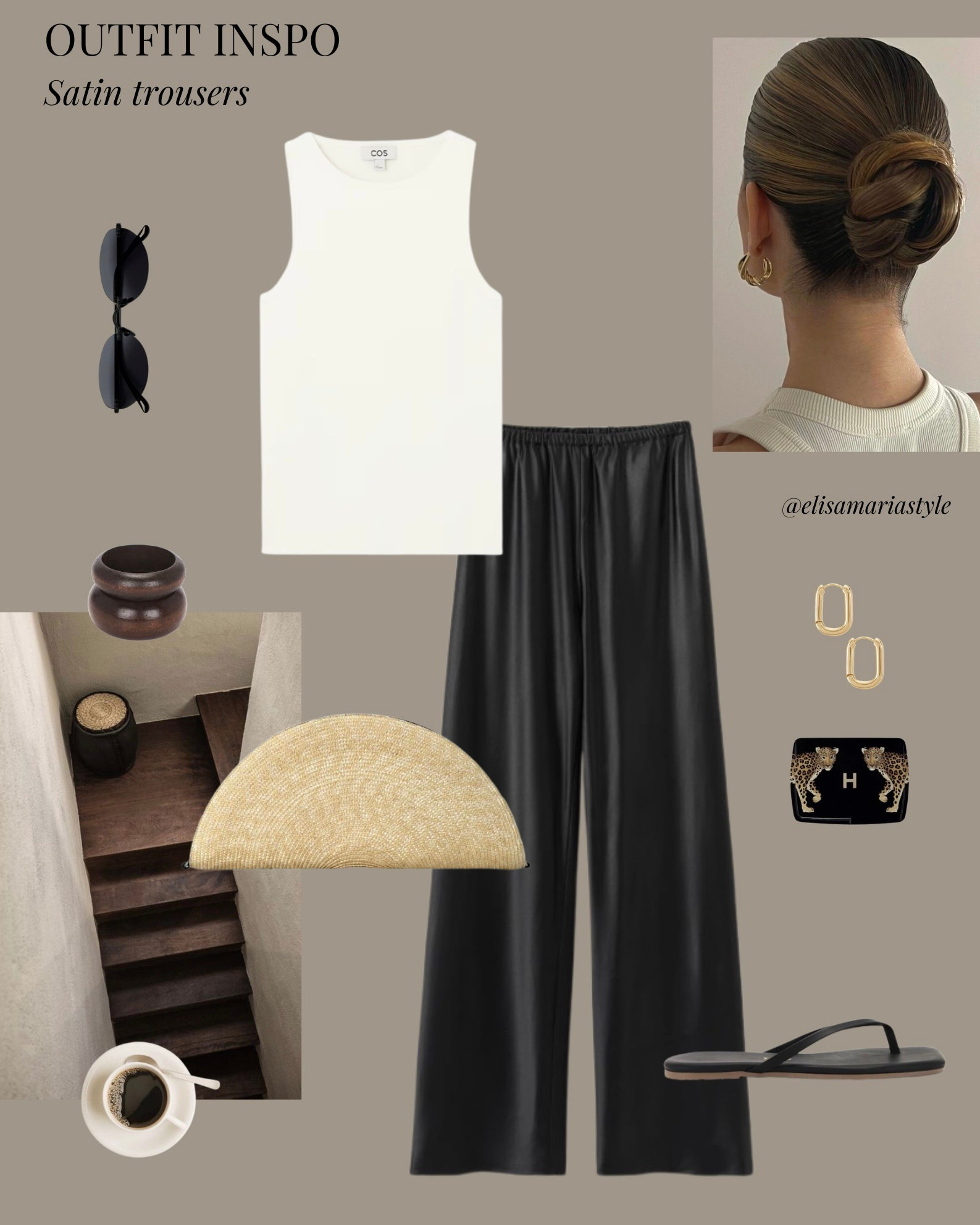 Satin trousers outfit for summer 🤍

#LTKstyletip #LTKsummer #LTKbag