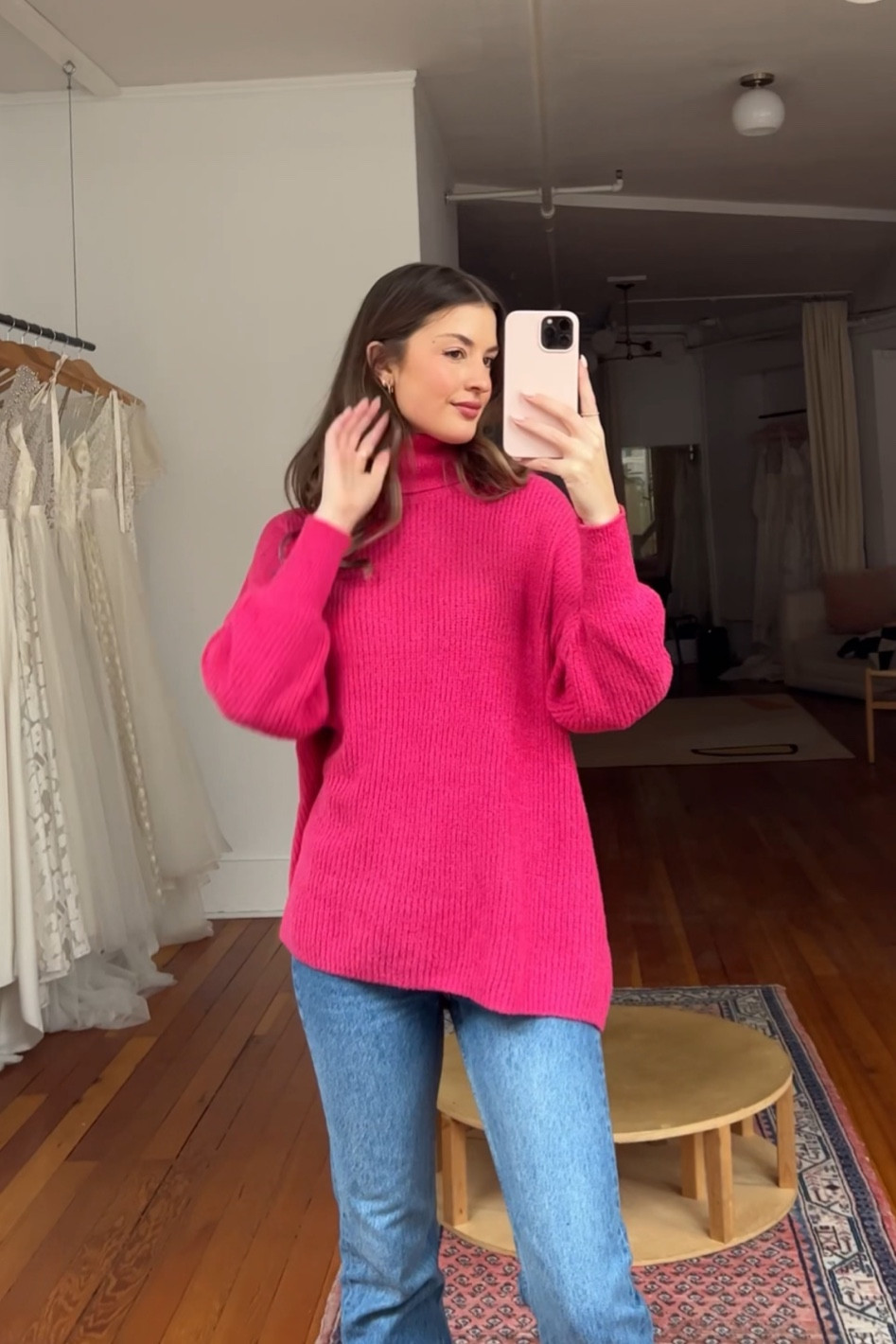Pop of colour 💘 wearing an XS and 25 

#LTKSeasonal #LTKGiftGuide