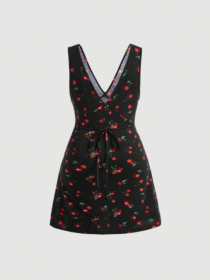 SHEIN MOD Plus Cherry Print Dress | SHEIN