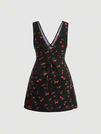 SHEIN MOD Plus Cherry Print Dress | SHEIN