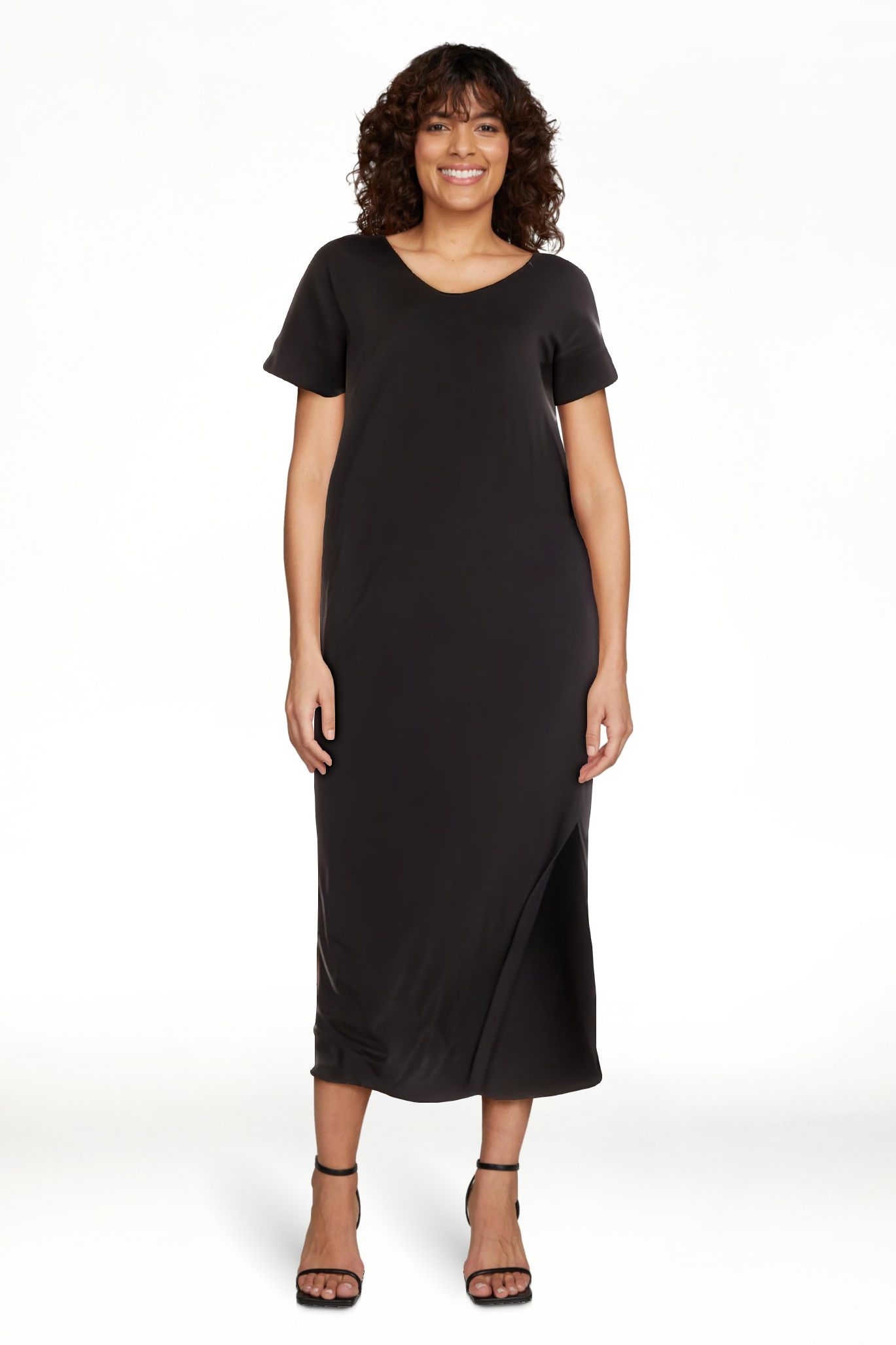 Time and Tru Women's V-Neck Knit Maxi Dress with Short Sleeves, Sizes XS-XXXL - Walmart.com | Walmart (US)