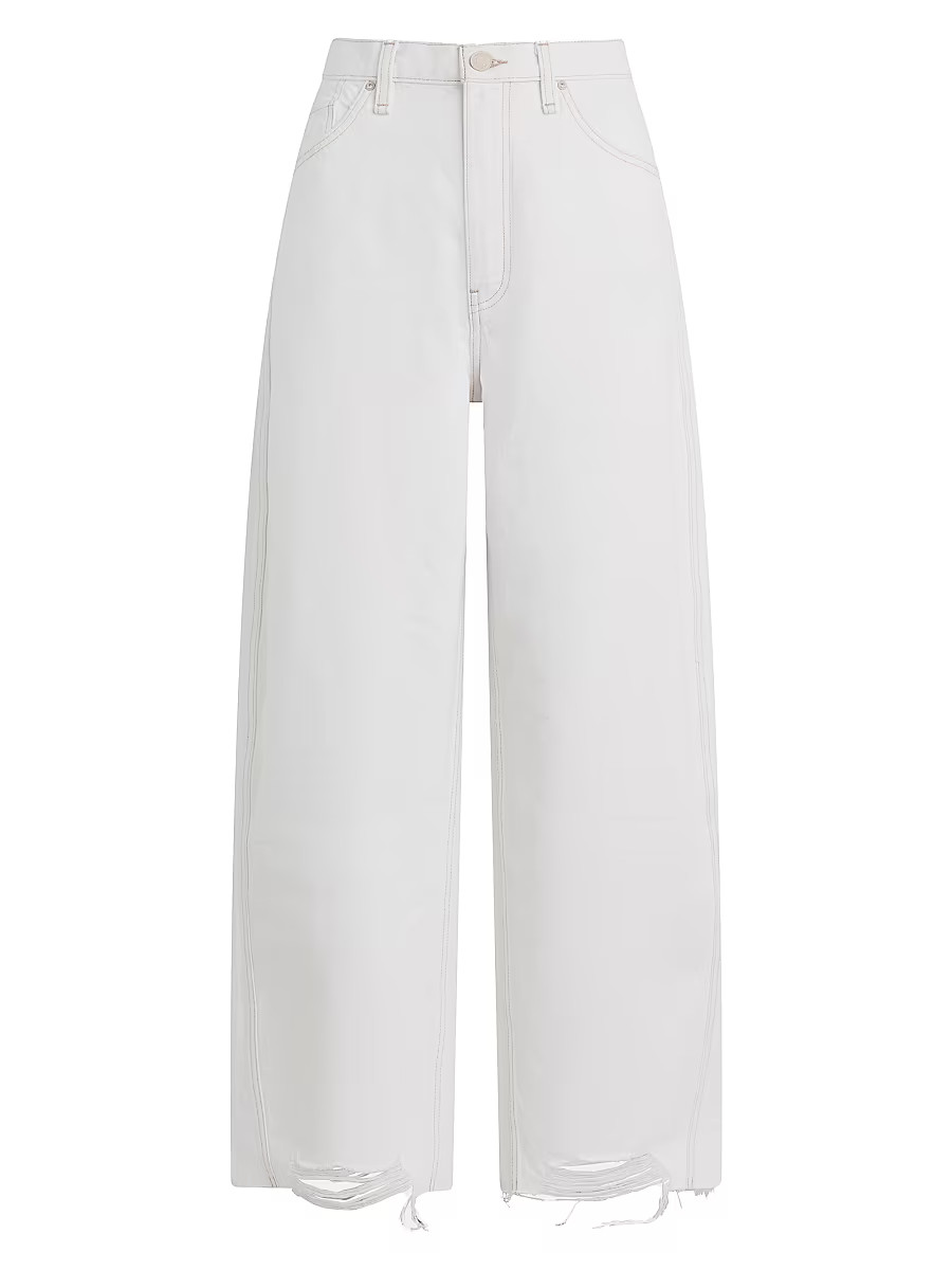 Women's Bailey Relaxed Barrel-Leg Jeans - White - Size 30 | Saks Fifth Avenue