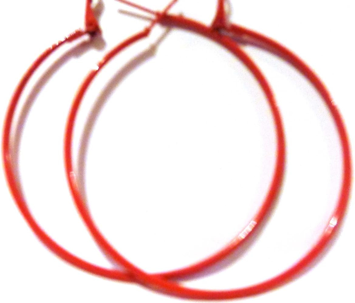 Color Hoop Earrings Simple Thin Hoop Earrings 1 Inch Hoop Earrings | Amazon (CA)