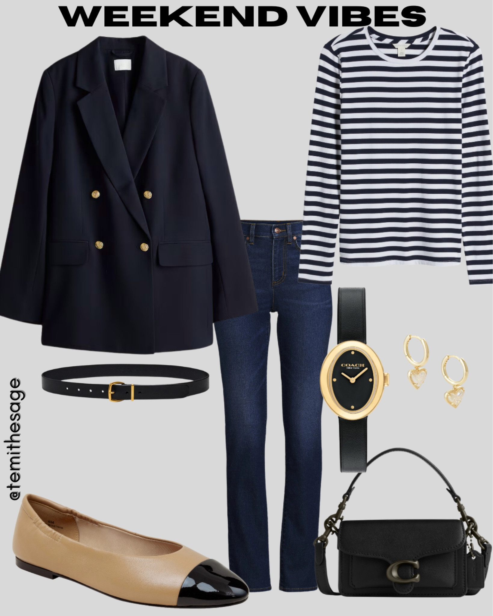 Weekend Uniform: Perfected! 

Navy blazer + stripes = effortless chic! This combo is giving major Parisian vibes 🇫🇷
#ParisianStyle #WeekendOutfit #ClassicStyle


#LTKStyleTip #LTKFindsUnder100 #LTKSeasonal