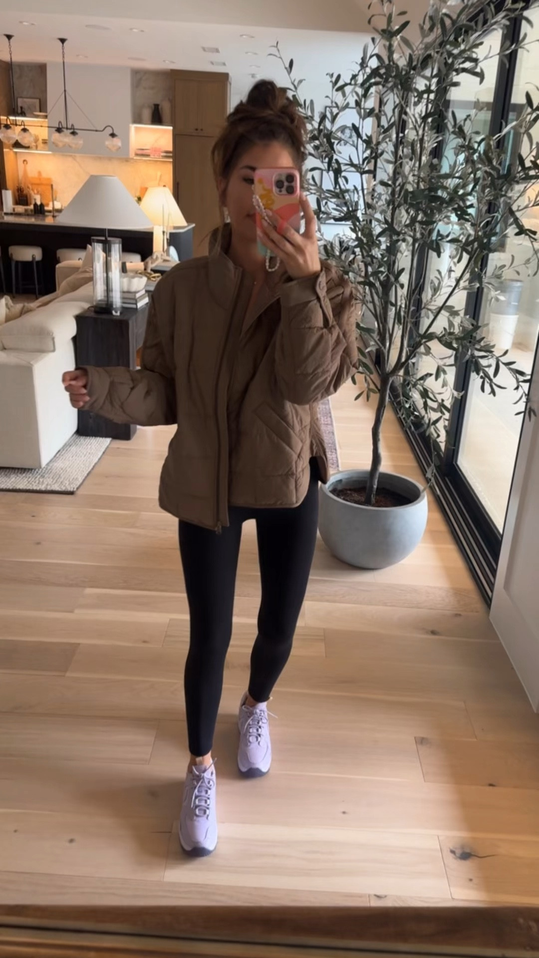 NEW from free people movement! packable puffer jacket, wearing size small in the color FOSSIL. all clear cami bra, size XS/S.. if you’re between sizes, go up on this tank. size small in the leggings. true to size.  

#LTKActive #LTKFindsUnder100 #LTKSeasonal