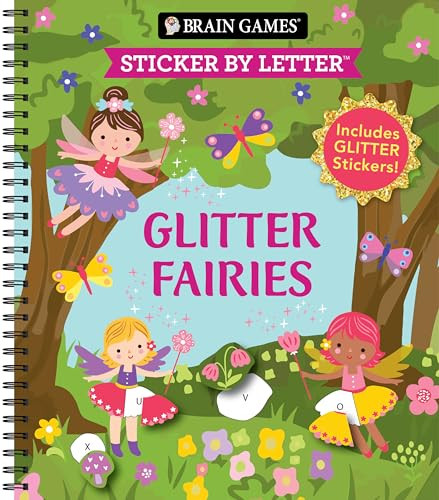 Brain Games - Sticker by Letter: Glitter Fairies: Includes 1 Glitter Sticker Sheet to Complete Ea... | Amazon (US)