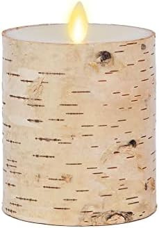 Luminara Real Birch Bark Wrapped Flameless LED Candle, 3.5" x 4.5", Battery Operated Moving Flame... | Amazon (US)