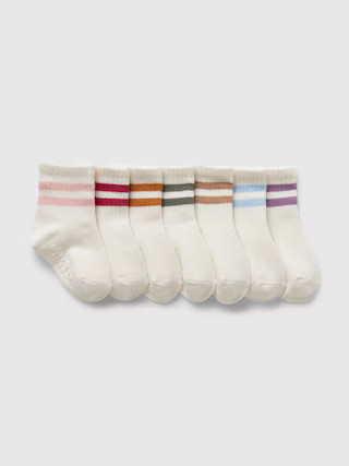 Baby & Toddler Varsity Stripe Quarter Crew Socks (7-Pack) | Gap | Gap (US)
