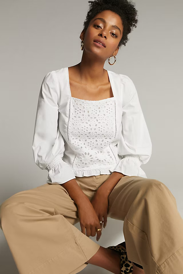 Maeve Sera Eyelet Blouse | Anthropologie (US)
