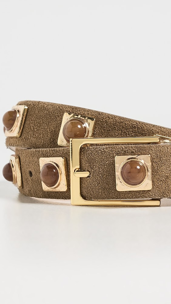 No. 2 Mocha Suede Studded Belt | Shopbop