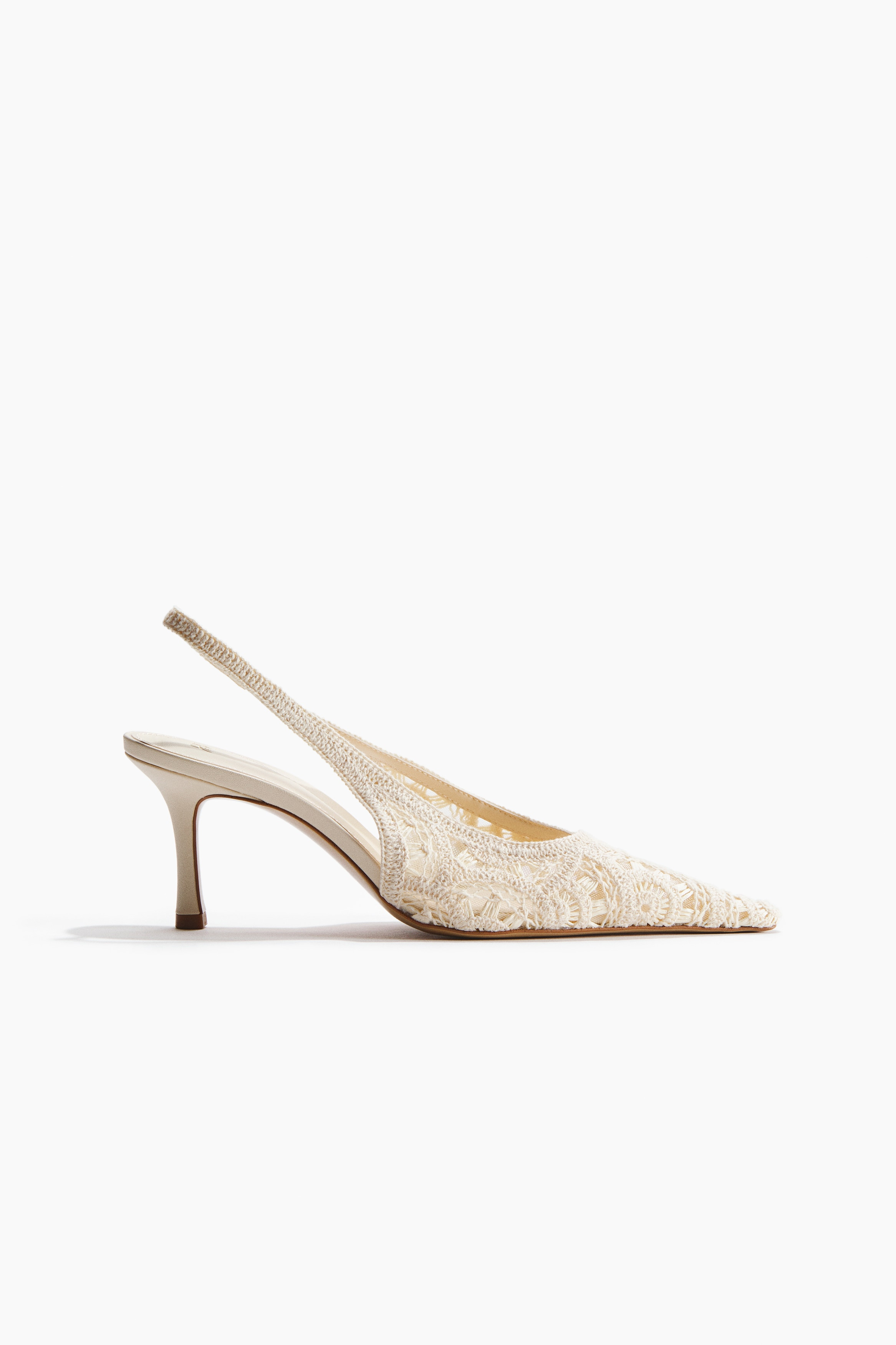 H & M - Heeled Slingbacks - Cream | H&M (US + CA)