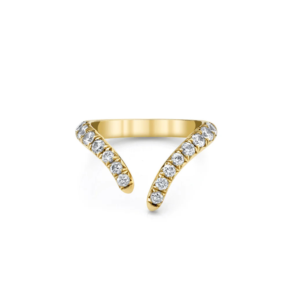 French Pavé Diamond Tusk Ring | Logan Hollowell