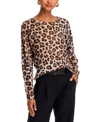 C by Bloomingdale's Cashmere Leopard Crewneck Sweater - Exclusive  | Bloomingdale's Women | Bloomingdale's (US)