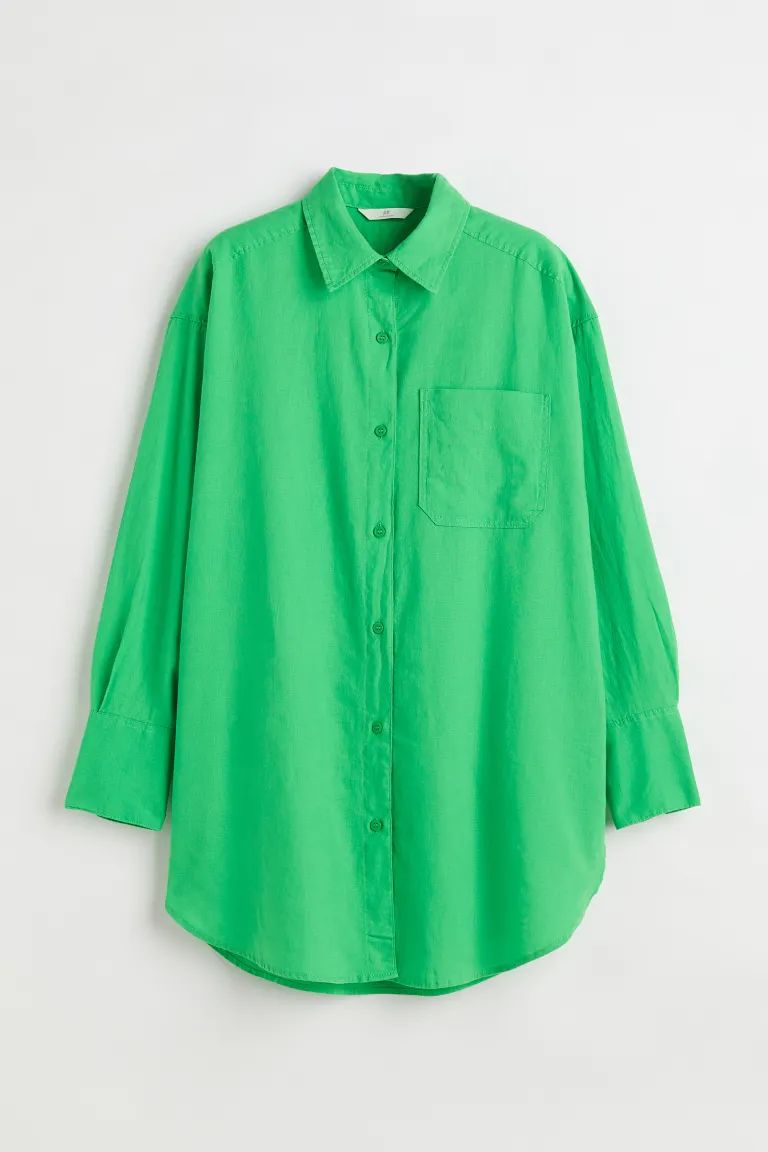 Oversized Bluse aus Leinenmix | H&M (DE, AT, CH, NL, FI)