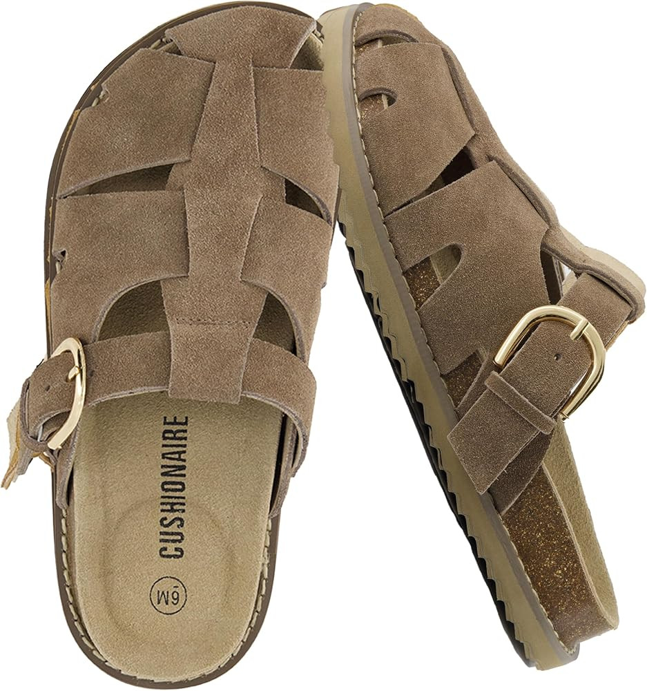 CUSHIONAIRE Benson Genuine Suede Clogs for Women – Adjustable Buckle Sandal with Memory Foam, W... | Amazon (US)
