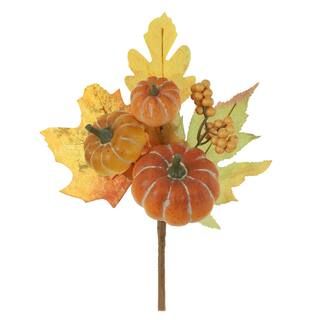 Yellow & Orange Pumpkin with Berry Pick by Ashland® | Michaels Stores