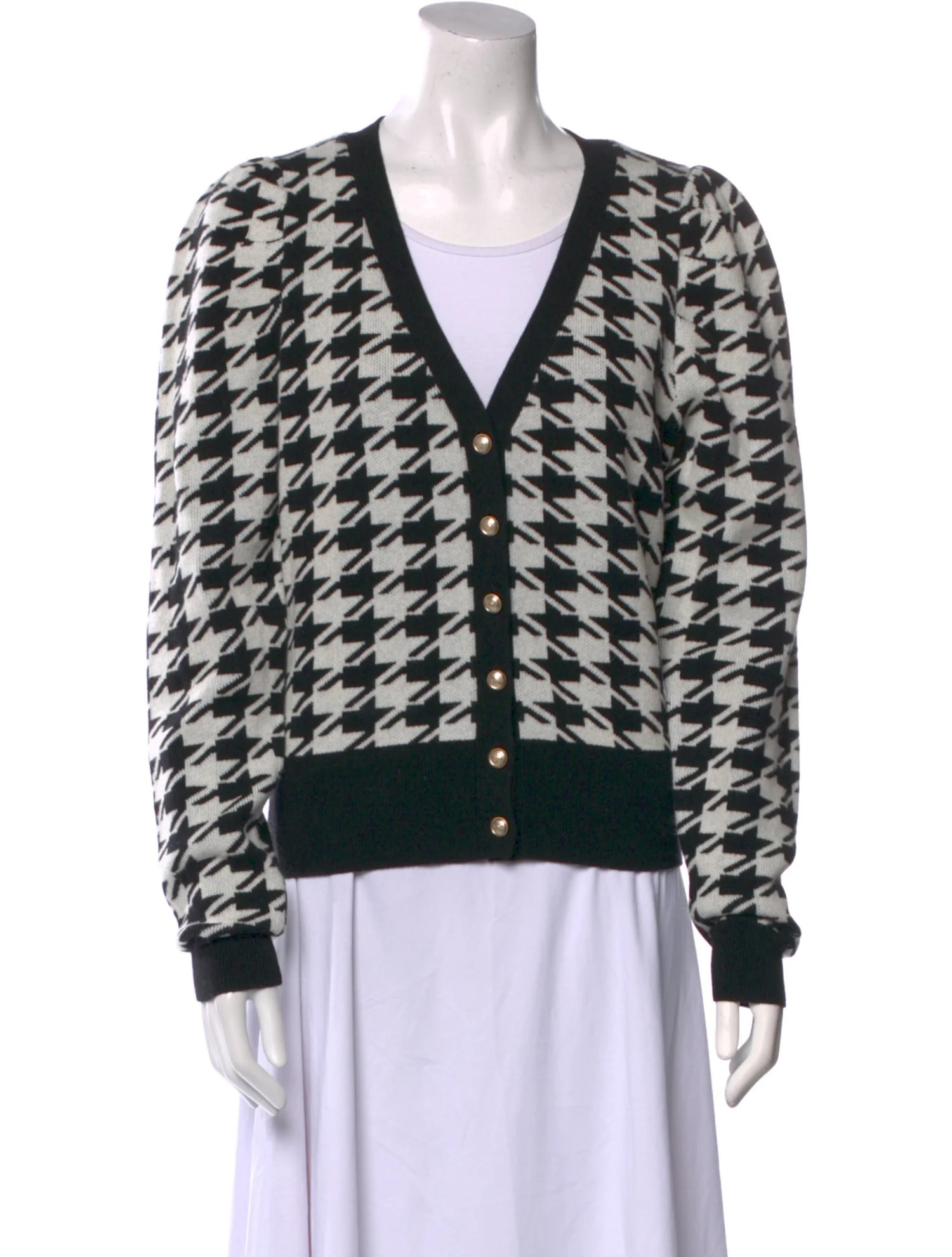Wool Houndstooth Print Sweater | The RealReal