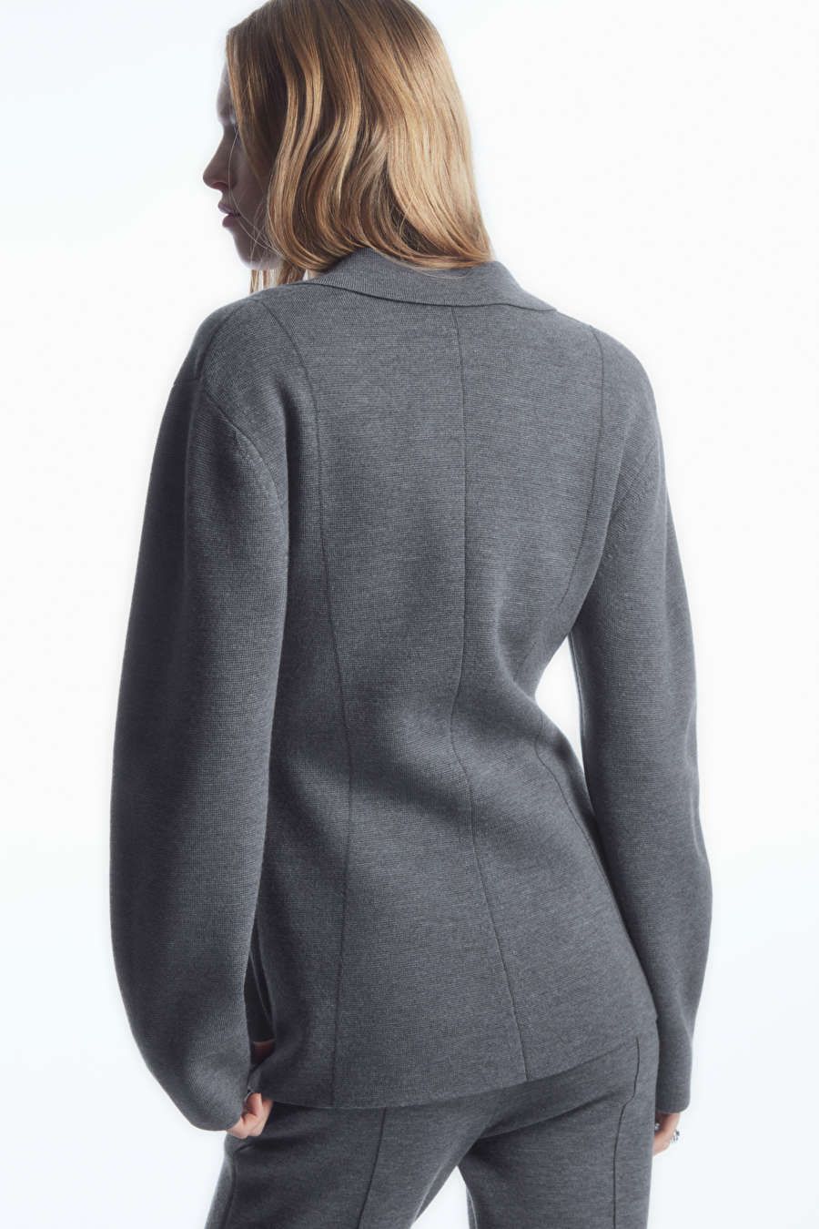 KNITTED WAISTED BLAZER - GREY - COS | COS UK