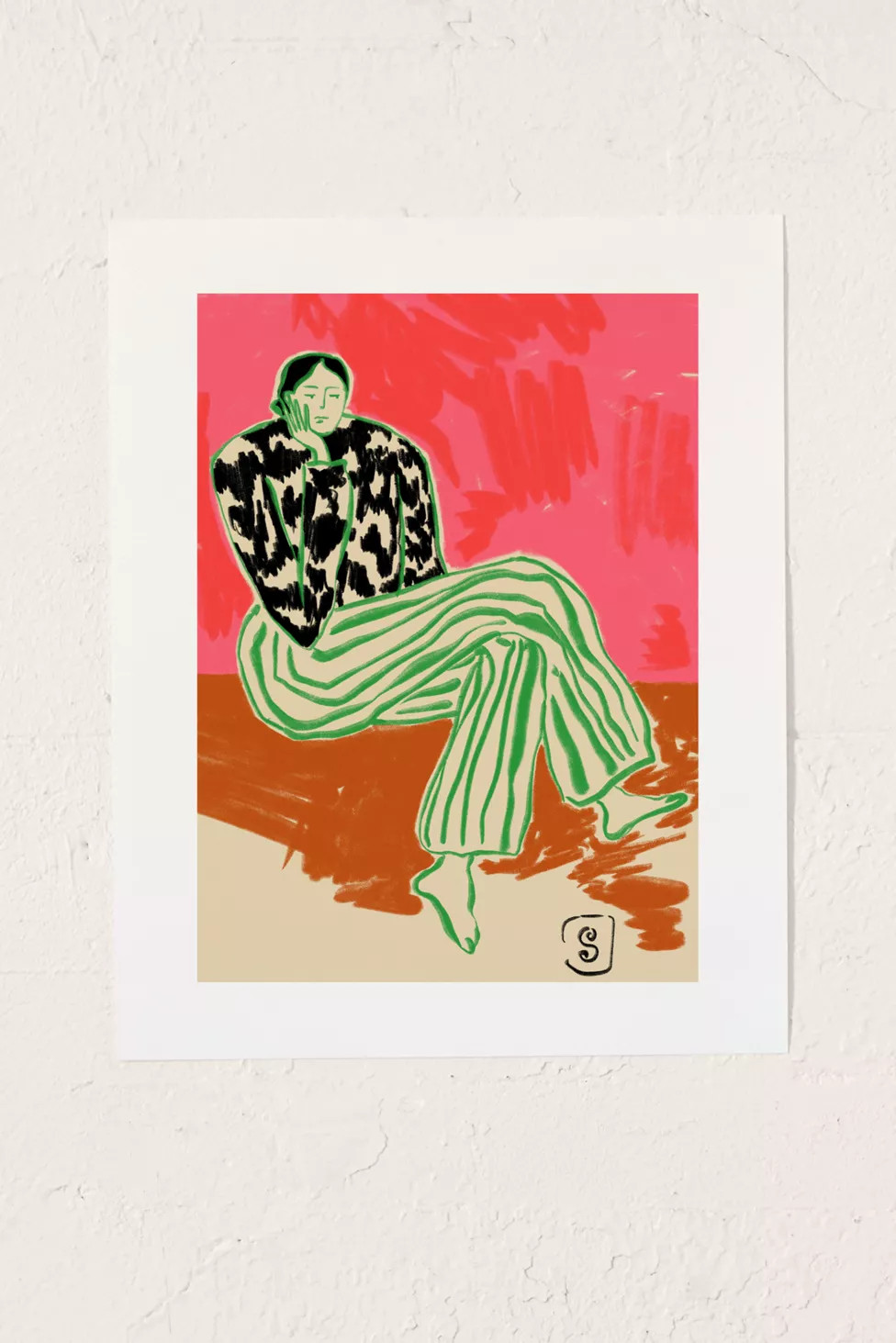 sandrapoliakov CALM WOMAN PORTRAIT Art Print | Urban Outfitters (US and RoW)