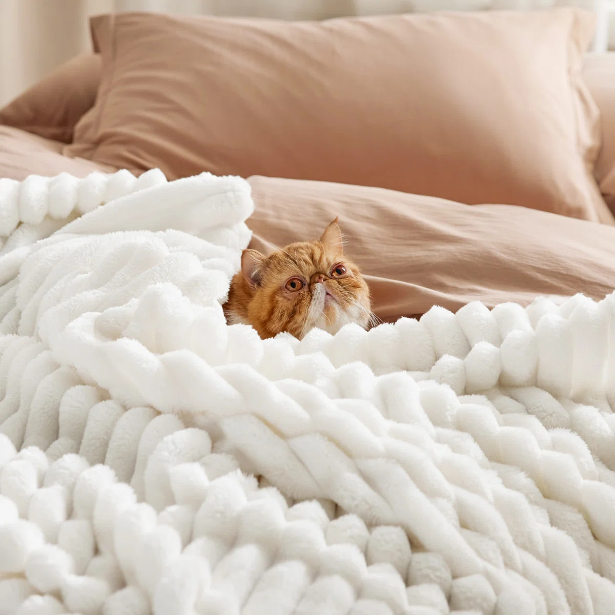 Bedsure Super Soft Fleece Blanket with Classic Stripe Pattern | Wayfair North America