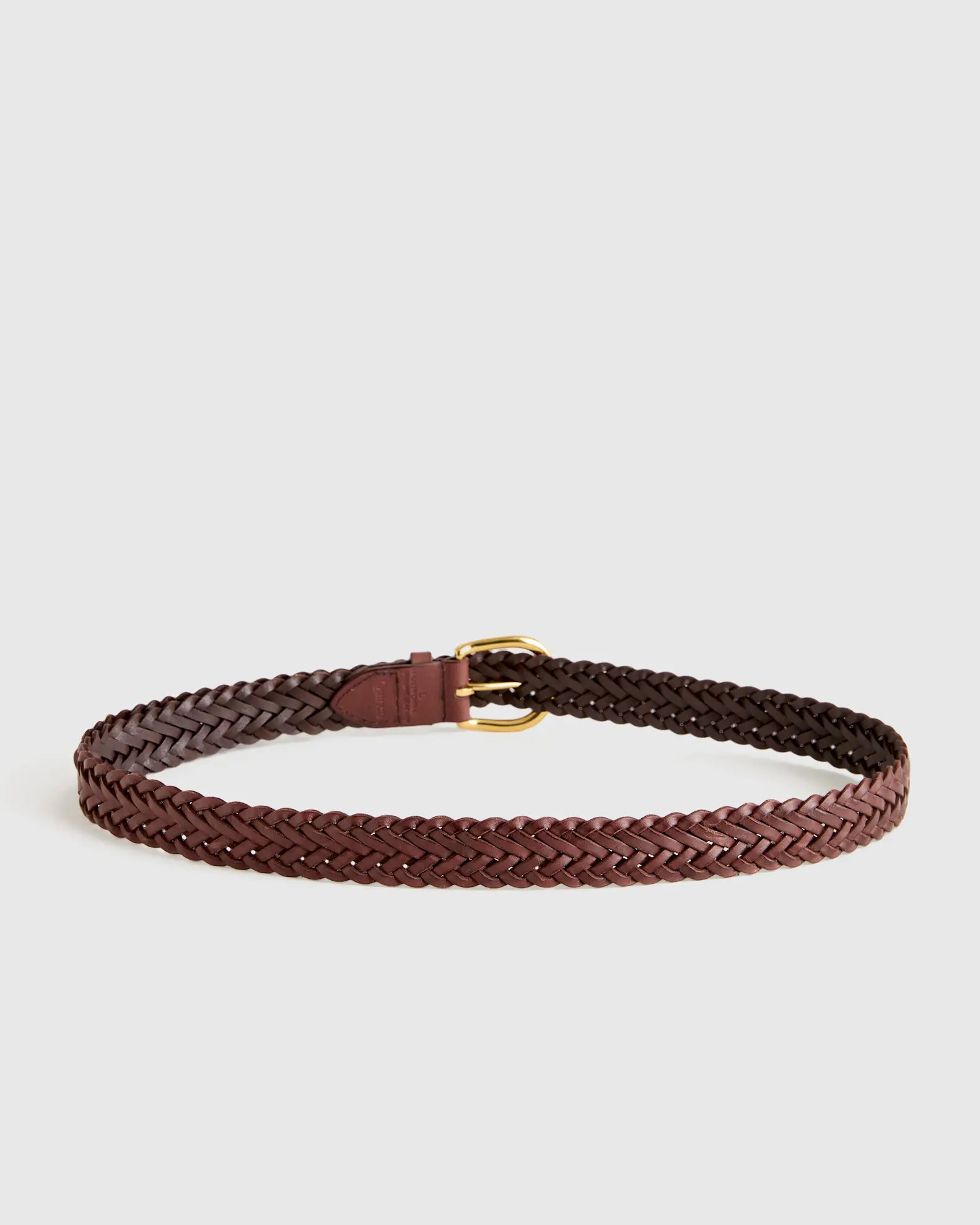 Josie European Leather Braided Belt in Espresso Brown | Quince