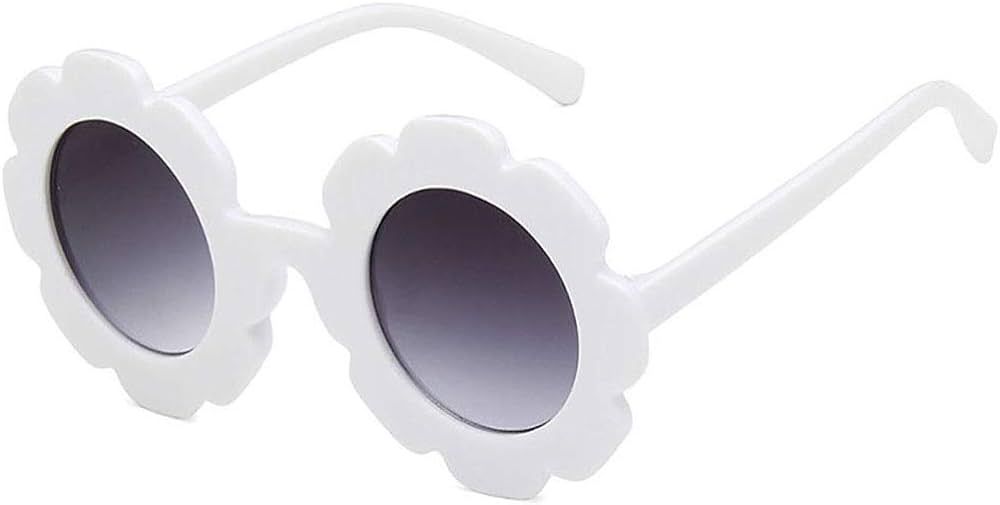 XinHuiGY Girl Sunglasses Round Flower UV400 Protection Sunglasses for Party Beach | Amazon (US)