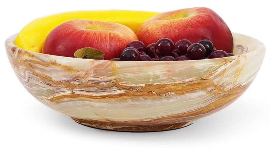 Radicaln Marble Fruit Bowl 10" Inches Green Onyx Handmade Fruit Dish for Kitchen Counter, Decorat... | Amazon (US)