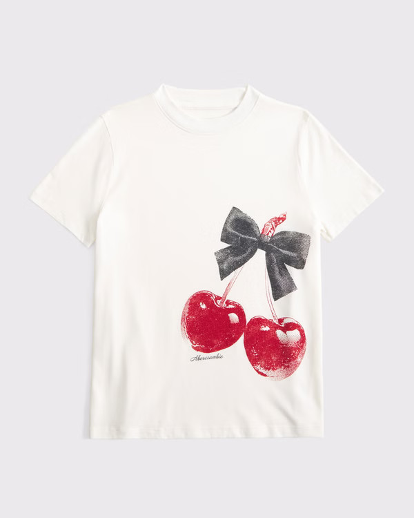 girls oversized cherry graphic tee | girls tops | Abercrombie.com | Abercrombie & Fitch (US)