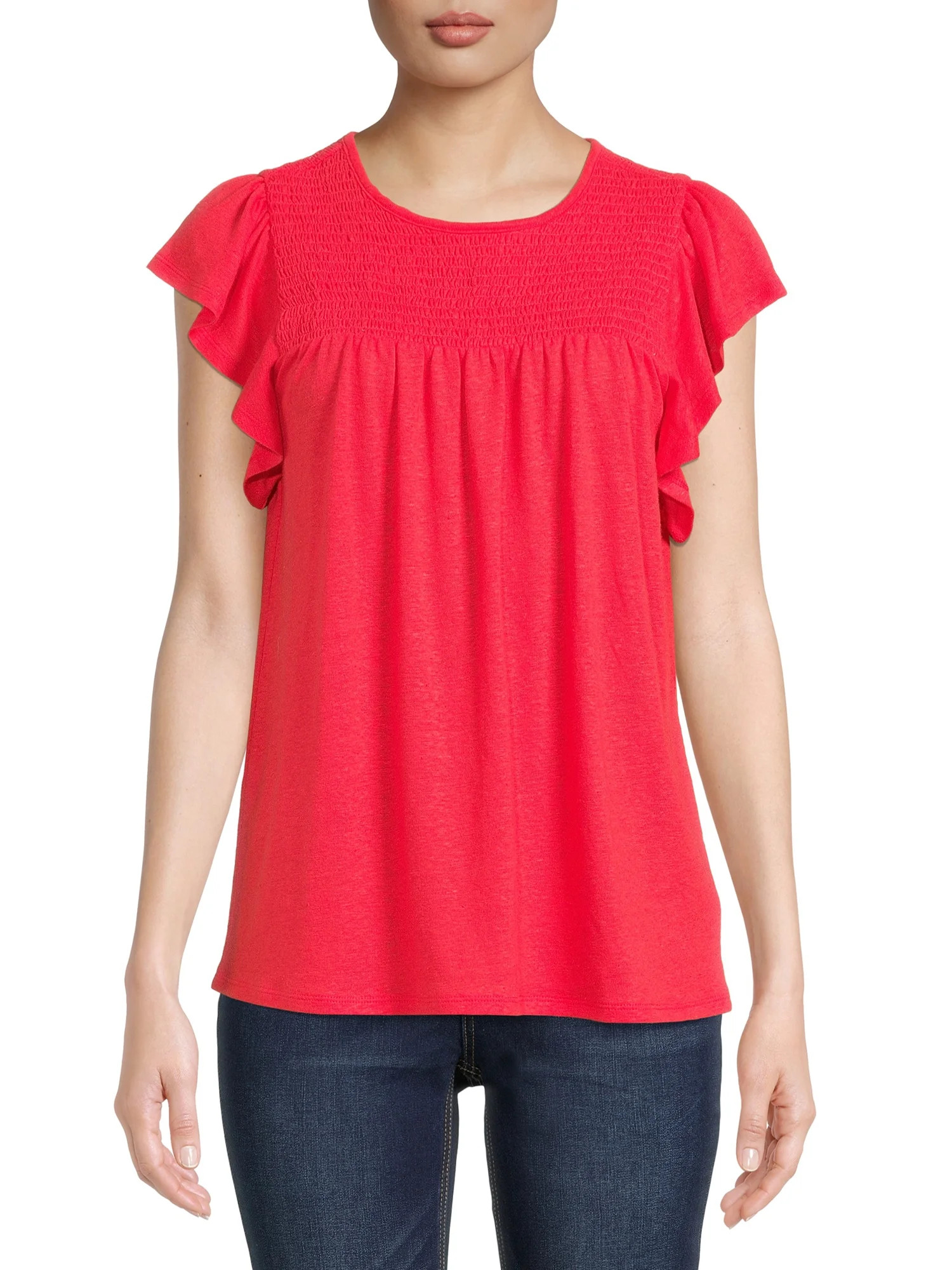 Time and Tru Women's Angel Sleeve Top | Walmart (US)