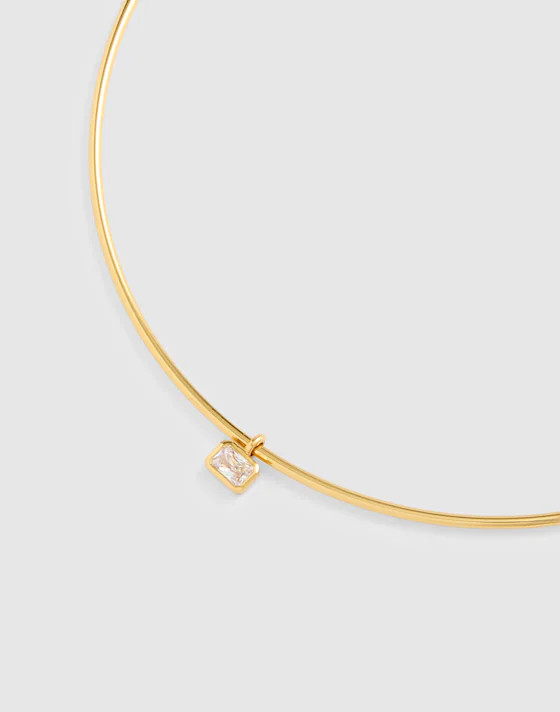 Emerald-Cut Crystal Wire Choker Necklace | Madewell