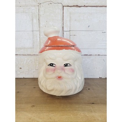 Vintage Santa Cookie Jar 1960s Hand Painted Santa Face Christmas Kitchen | eBay | eBay US