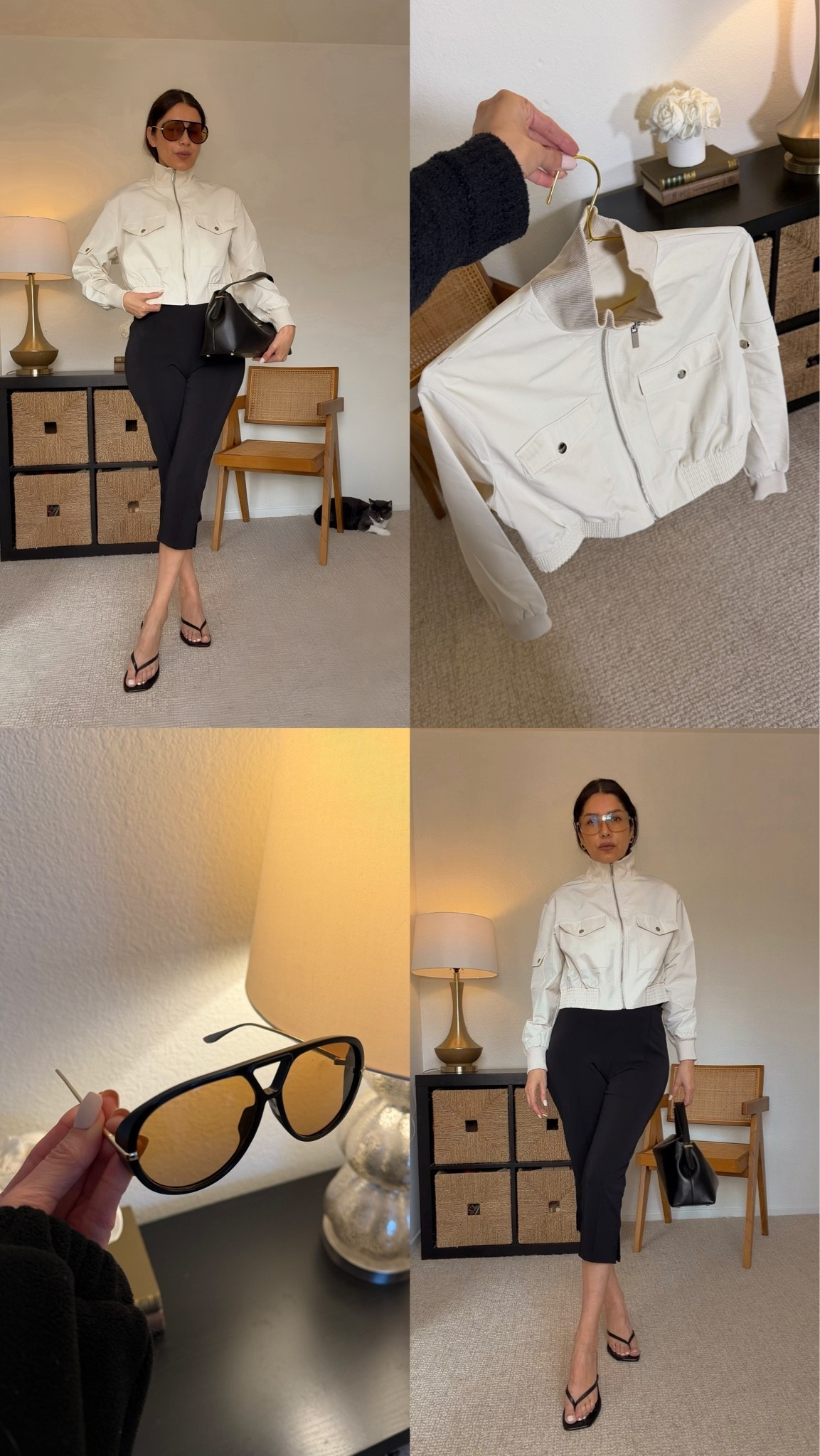 Spring Outfit with black capri pants and black thong sandals kitten heel.
➡️Yes or No