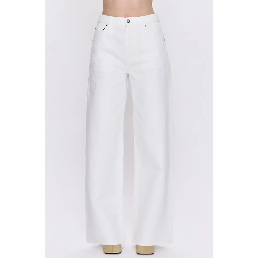 Pistola Tate High Waist Wide Leg Jeans in Paper White at Nordstrom, Size 23Regular | Nordstrom