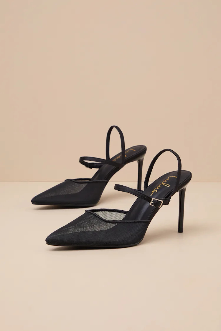Zylla Black Mesh Pointed-Toe Pumps | Lulus