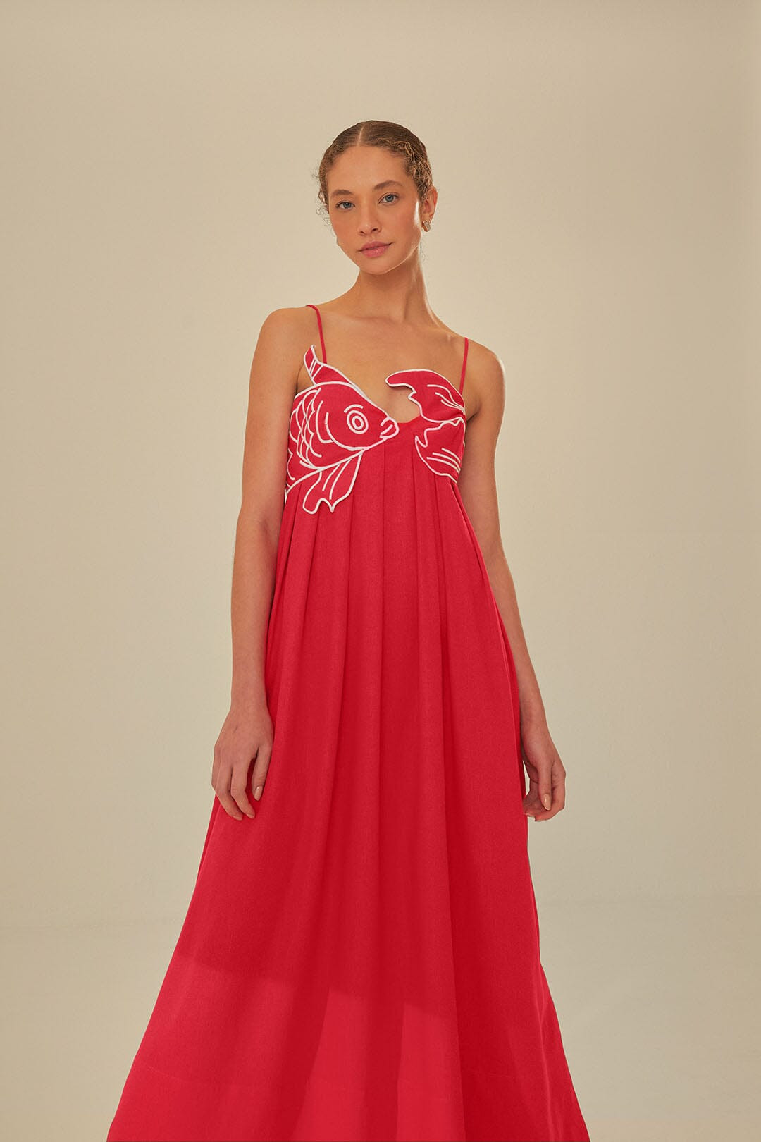 Red Fish Top Maxi Dress | FarmRio (US)
