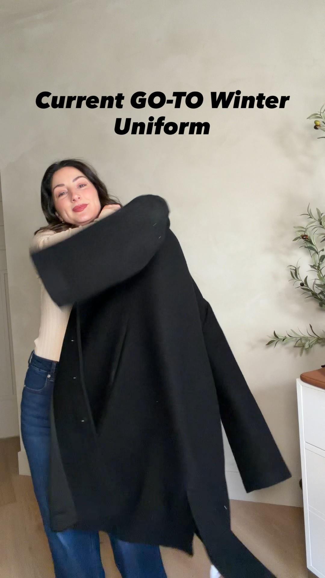 My kind of winter uniform 🤍 Elevated staples from @onequince that mix and match effortlessly. 

Outfit details: 
Cotton cashmere ribbed turtleneck bodysuit (small, Heather Oatmeal) 

Bella stretch wide leg jeans (27, 28” inseam — perfect with a boot or heel)

Italian leather sock booties (black, true to size)

Merino wool shawl collar long coat (small, black)

Milano acetate sunglasses (black)
#QuincePartner


#LTKSeasonal #LTKPetite #LTKWorkwear